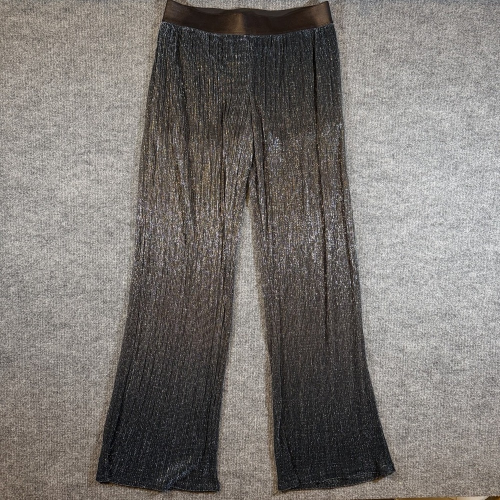 Bepop Metallic Shimmer Sheer‎ Palazzo Wide Leg Pants Festival Size M